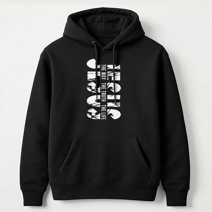Jesus The Way The Truth The Life Hoodie | Religious Graphic Christian Apparel | Premium Cotton Blend | Faith-Based Gift For Men And Women