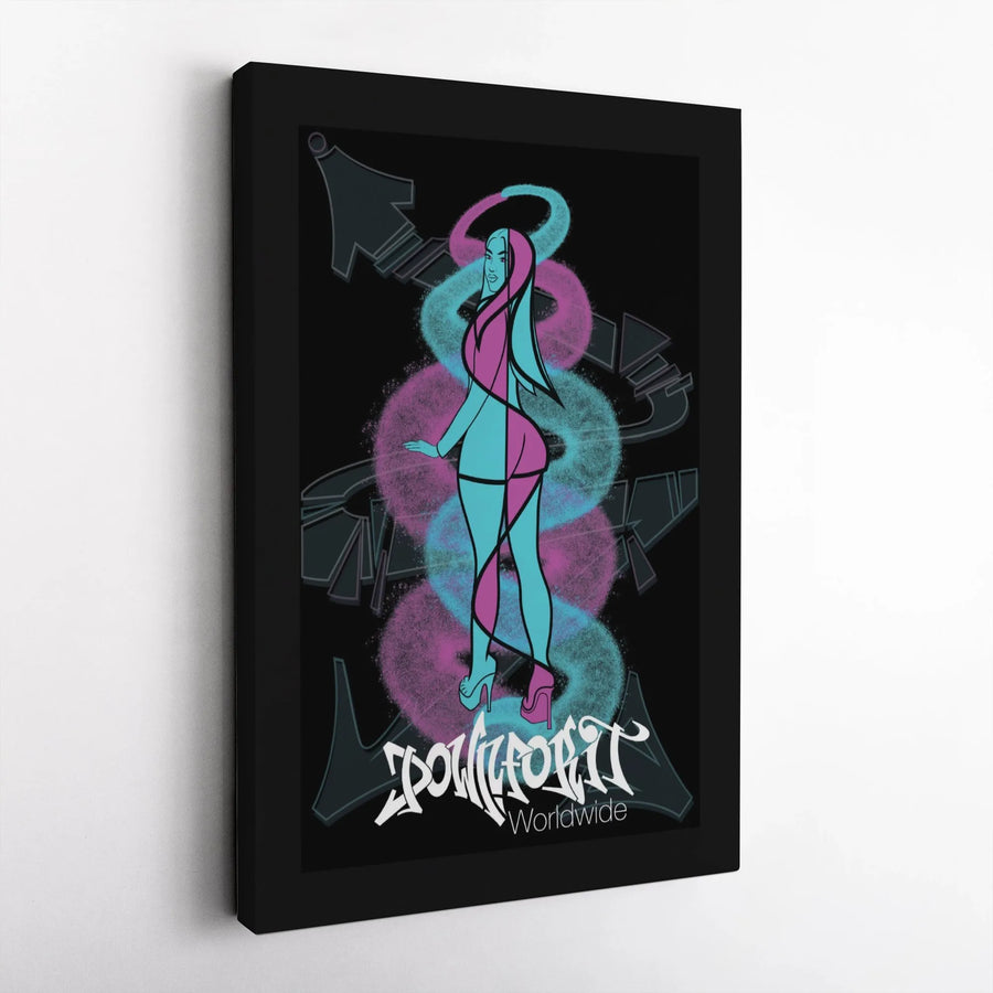 Urban Graffiti Art Canvas | Street Style Fashion Woman Illustration | Premium Gallery Wrap Print | Modern Home & Office Decor Wall Art