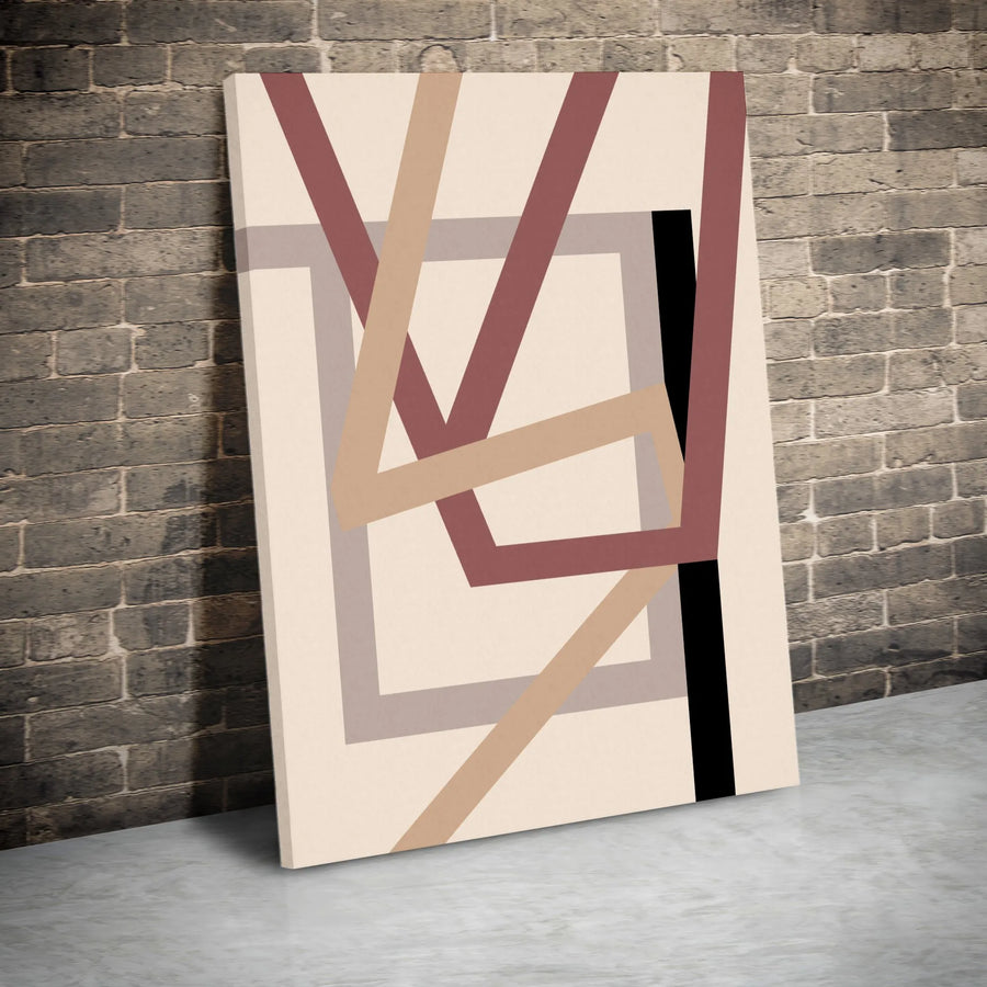 Abstract Geometric Wall Art | Modern Minimalist Line Drawing | Premium Gallery Wrapped Canvas | Elegant Home Decor for Living Room Office