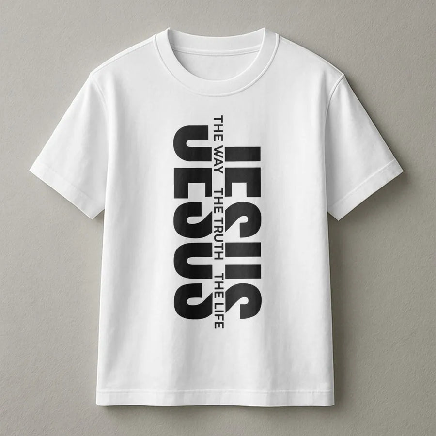 Jesus The Way The Truth The Life T-Shirt | Minimalist Faith Scripture Quote | Premium Cotton Religious Apparel | Christian Gift For Men Women
