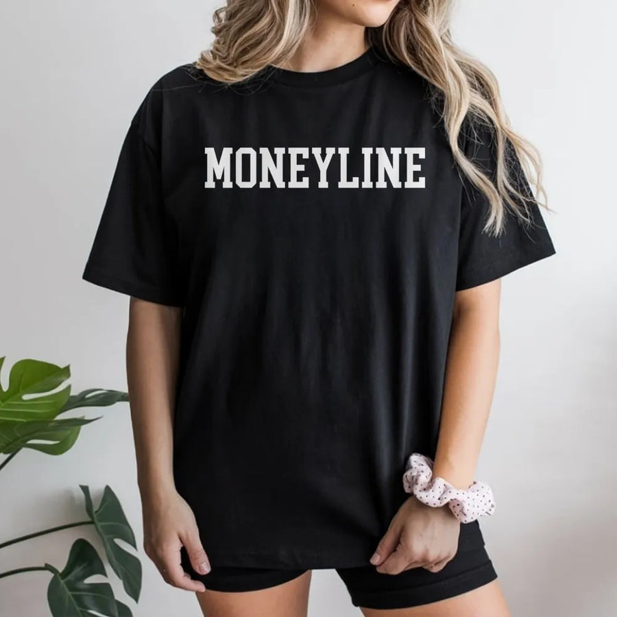 Moneyline Sports Betting T-Shirt | Varsity Letter Graphic Design | Premium Soft Cotton | Perfect Gift for Gamblers and Sports Fans