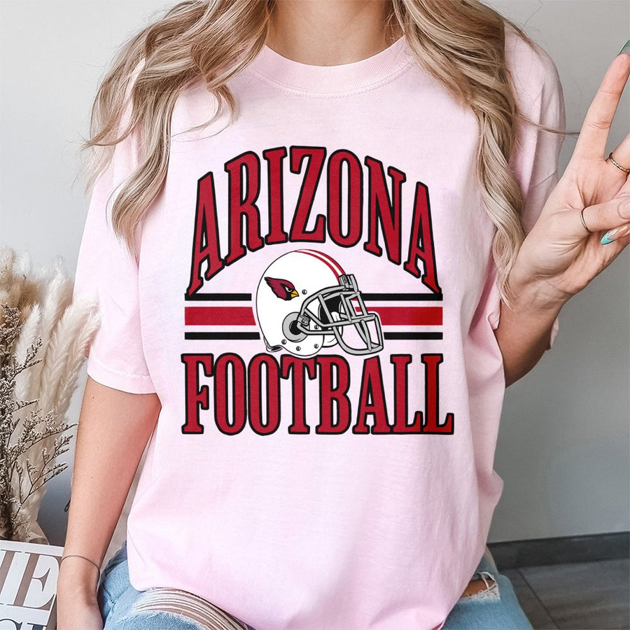 Arizona Football With Arizona Cardinals Helmet Logo T-Shirt