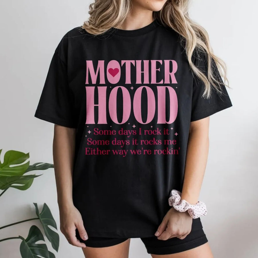 Motherhood Rockin It T-Shirt | Funny Mom Quote Graphic Tee | 100% Premium Cotton | Cute Gift For Mom, Birthday Or Mother's Day 2026