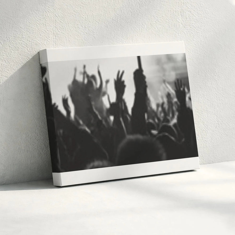 Black and White Concert Canvas | Vintage Music Festival Photography | Premium Fade-Resistant Print | Modern Living Room Decor Gift