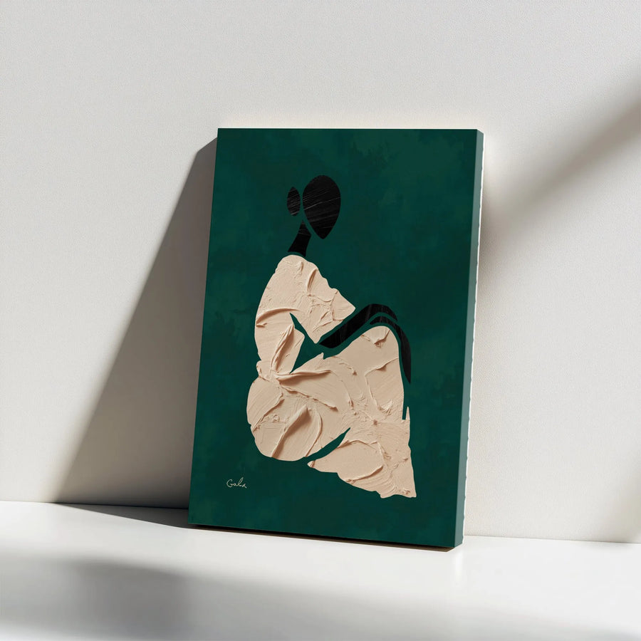 Abstract Woman Canvas Wall Art | 3D Textured Effect Female Silhouette | Premium Thick Gallery Wrap Canvas | Modern Living Room & Office Decor Gift
