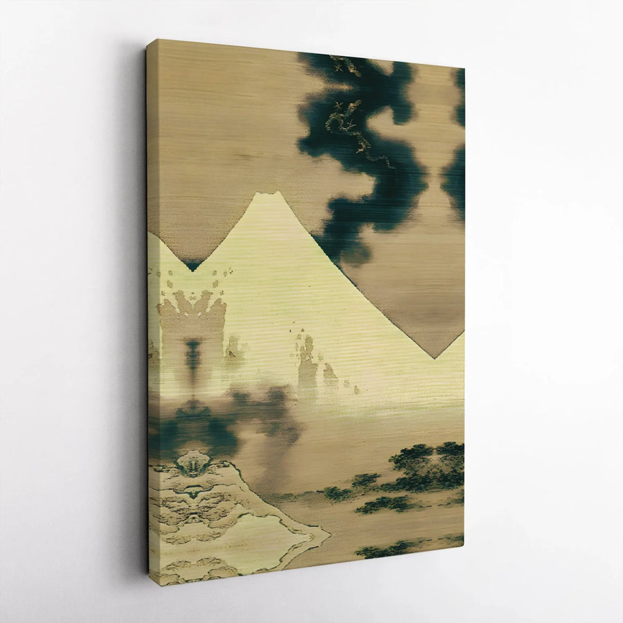 Abstract Mountain Canvas Wall Art | Minimalist Pyramid Landscape Art | Premium Gallery Wrapped Canvas | Modern Home Office Decor Gift