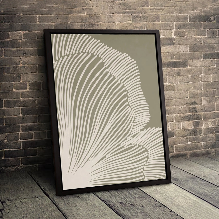 Abstract Wavy Line Canvas Print | Sage Green Modern Wall Art | Gallery Quality Premium Finish | Minimalist Home Decor Gift