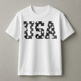 USA Star T-Shirt | Distressed American Flag Typography Graphic | Premium 100% Cotton | Patriotic Apparel for Men and Women