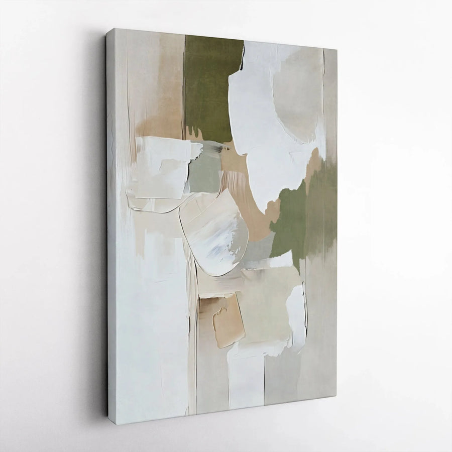 Abstract Earth Tone Vertical Canvas | Minimalist Impasto Style Wall Art | Premium 1.25" Thick Profile Print | Modern Home & Office Decor Gift