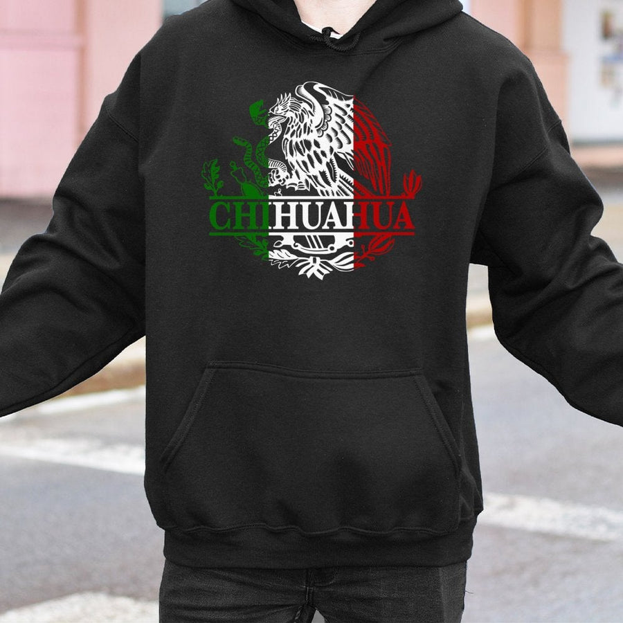 Chihuahua Mexico Hoodie | Mexican Eagle Flag Emblem | Soft Cotton-Poly Blend | Premium Heritage Gift For Him and Her