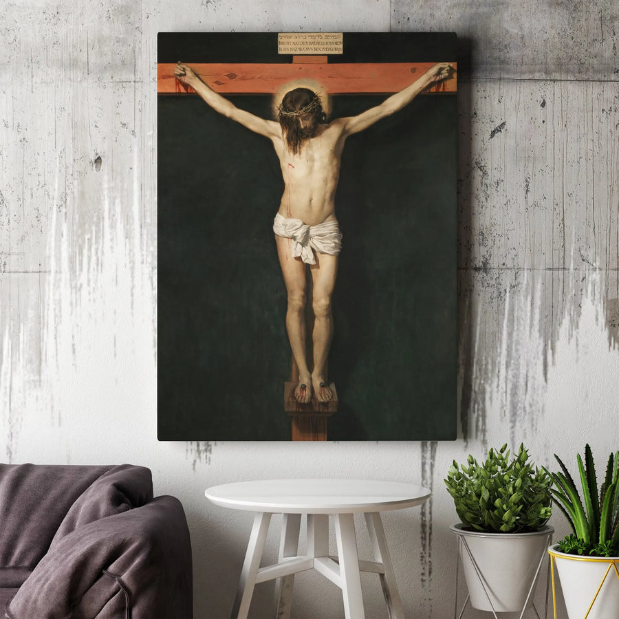 Christ Crucified Canvas Print | Velázquez Religious Fine Art | Premium Fade-Resistant Wall Decor | Christian Home & Office Gift