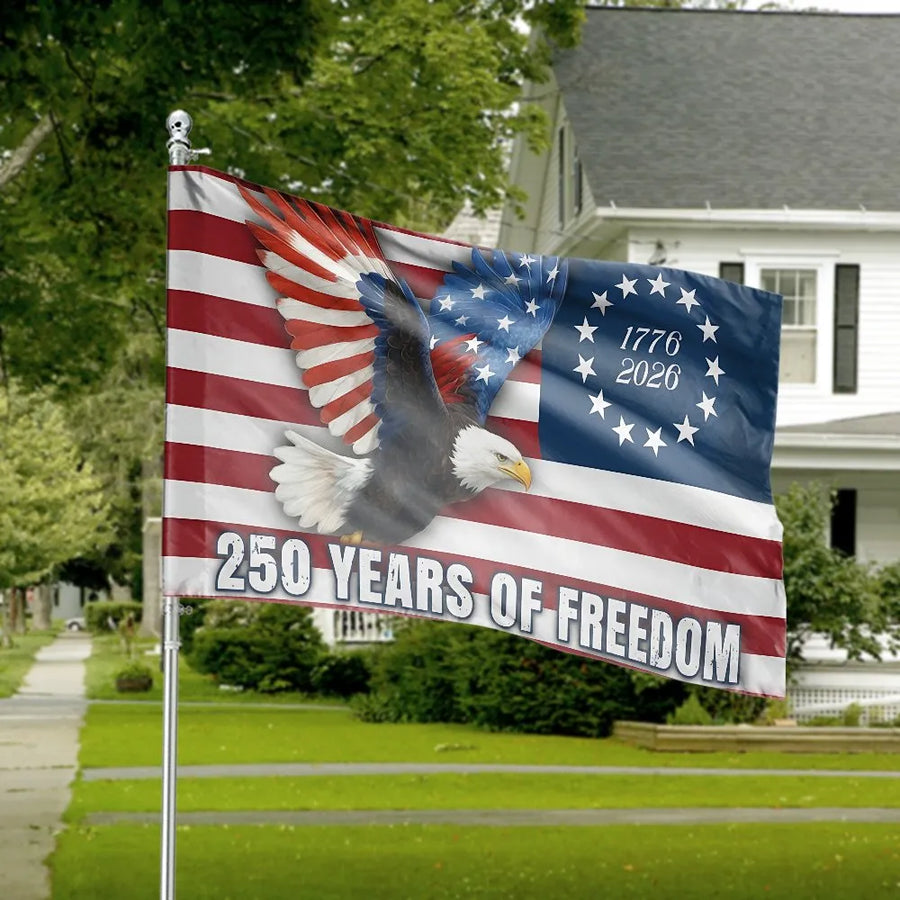 USA 250th Anniversary House Flag | Patriotic Bald Eagle 1776-2026 Design | Premium Double Sided Polyester | Collector's 4th of July Outdoor Decor Gift