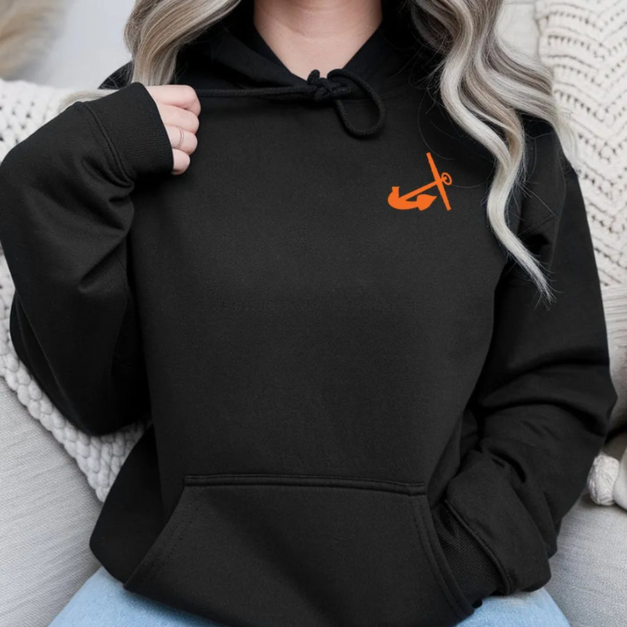 Anchor Graphic Hoodie | Minimalist Nautical Logo Sweatshirt | Premium Cotton Blend | Unisex Casual Pullover Gift for Sailors and Ocean Lovers