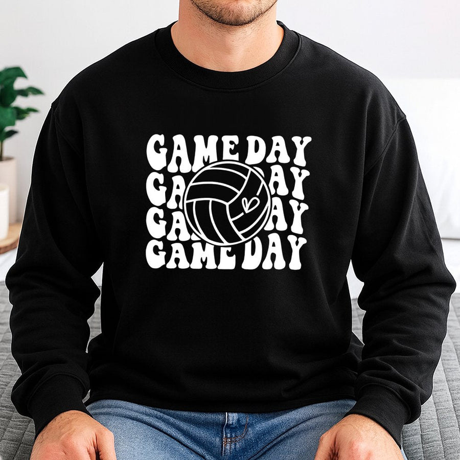 Volleyball Sweatshirt | Retro Game Day Graphic Design | Premium Cotton Blend | Volleyball Mom Gift for Players and Fans