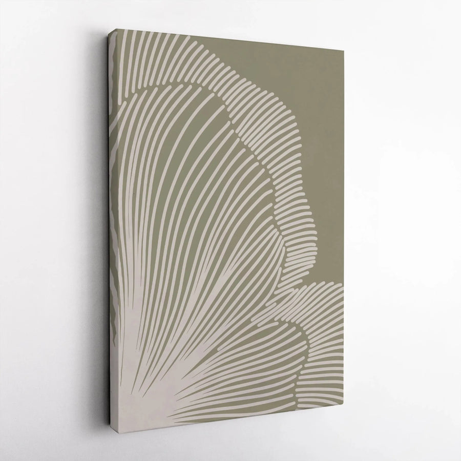 Abstract Leaf Canvas Wall Art | Modern Minimalist Line Art | Premium Gallery Wrapped Canvas | Modern Living Room Wall Decor