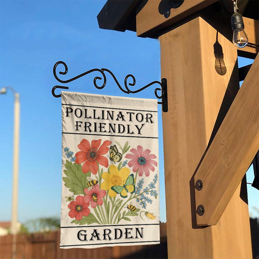 Pollinator Friendly Garden Flag | Floral Bees and Butterflies Yard Decor | Premium Weather-Resistant Polyester | Nature Lover Gift Garden Banner