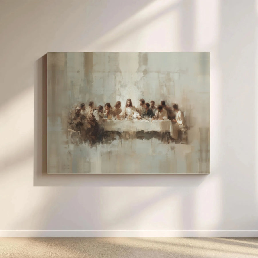 The Last Supper Canvas Wall Art | Modern Abstract Religious Painting | Premium Gallery-Wrapped Print | Christian Home Decor Gift