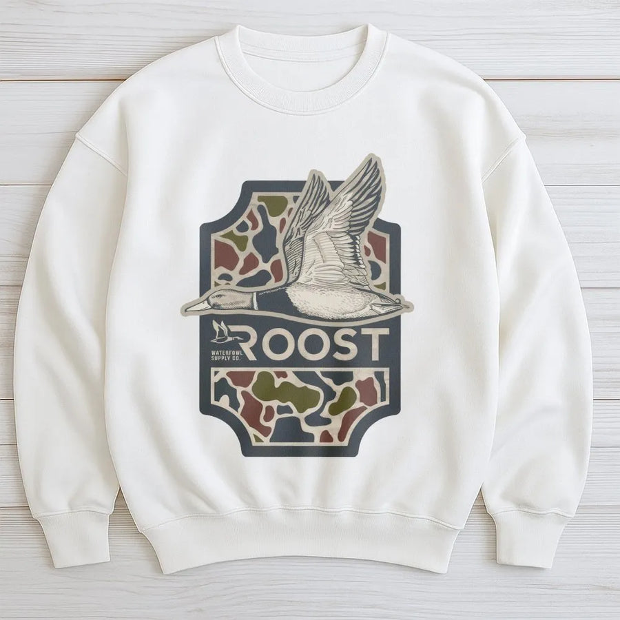 Duck Hunting Sweatshirt | Flying Mallard Camo Graphic | Premium Cotton Blend | Gift for Hunters and Outdoorsmen