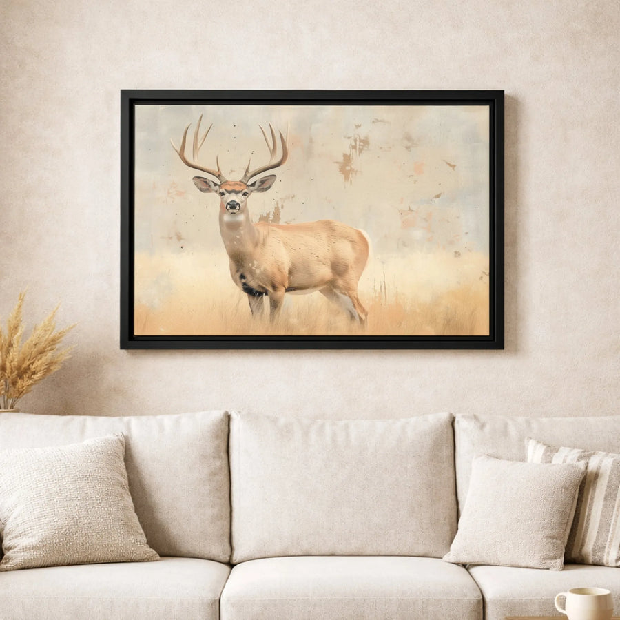 Majestic Deer Buck Canvas Print | Rustic Wildlife Wall Art | Premium Gallery Wrapped 1.25 Inch Profile | Farmhouse Decor for Nature Lovers