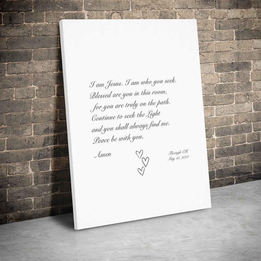 Jesus Quote Canvas Wall Art | I Am Who You Seek Christian Decor | Premium Gallery Wrap Print | Faithful Home Gift For Believers