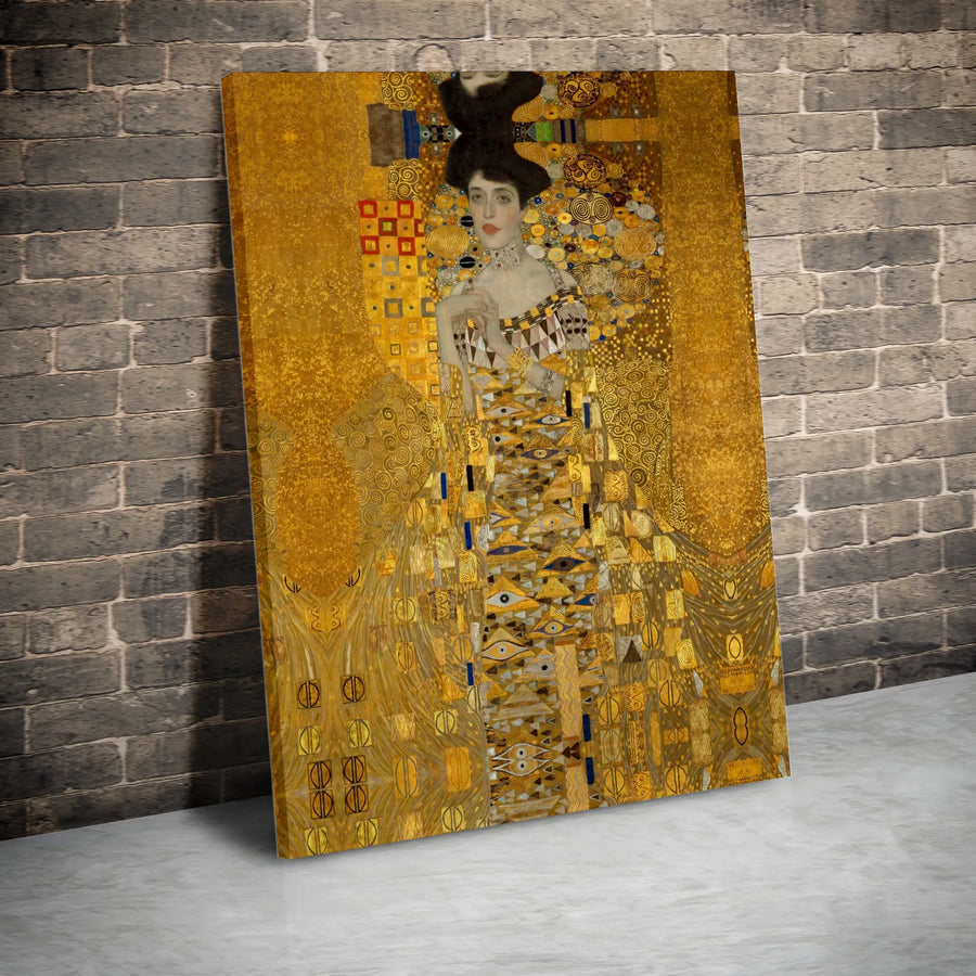 Klimt Woman in Gold Canvas Wall Art | Famous Art Nouveau Painting Reproduction | Premium Gallery Wrapped Print | Collector's Gift for Art Lovers