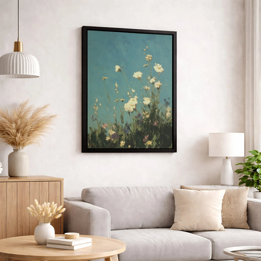 Wildflower Canvas Wall Art | Impressionist Floral Landscape | 1.25" Premium Gallery Wrapped Canvas | Minimalist Home Decor Gift