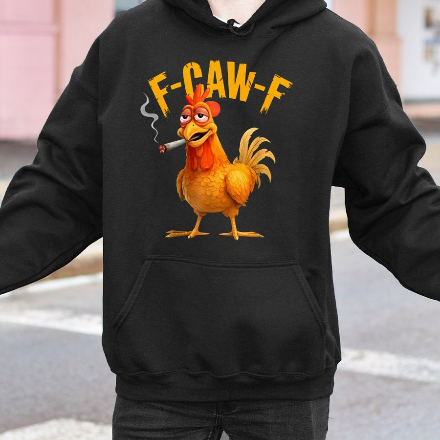 F-Caw-F Chicken Hoodie | Funny Smoking Meme Graphic | Premium Cotton-Blend Pullover | Sarcastic Humor Gift for Men and Women