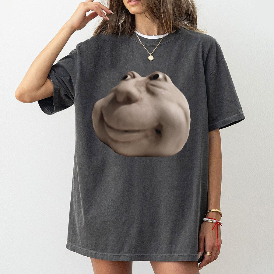 Funny Meme Face T-Shirt | Surreal Humor Graphic Tee | 100% Soft Cotton | Unisex Gift for Gamers and Internet Culture Fans