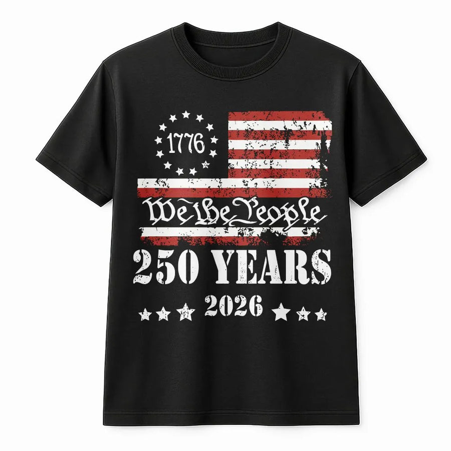 America 250th Anniversary T-Shirt | We The People Vintage Flag Graphic | 1776-2026 Commemorative Tee | Patriotic Gift for Men & Women