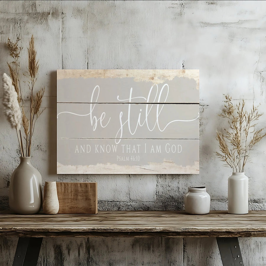 Be Still And Know That I Am God Canvas | Psalm 46:10 Scripture Wall Art | Premium Gallery Wrapped Decor | Religious Housewarming Gift