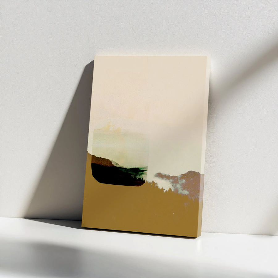 Abstract Mountain Canvas Art | Minimalist Misty Forest Print | Premium Gallery Wrap Canvas | Modern Home & Office Decor Gift