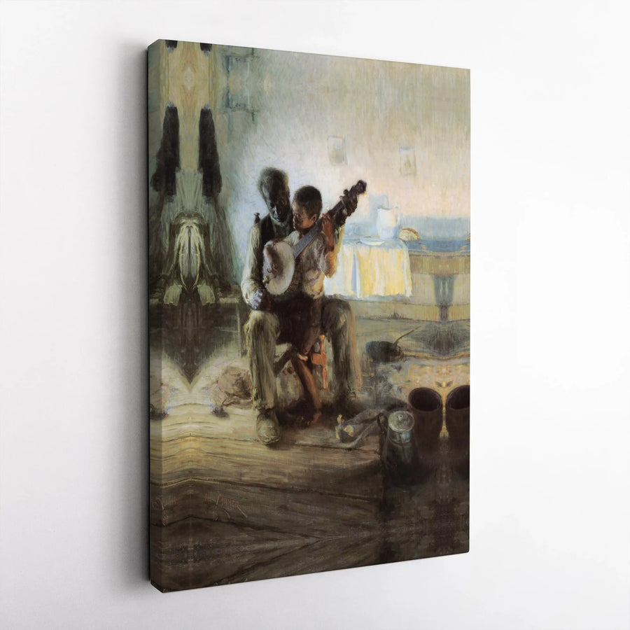 The Banjo Lesson Canvas Print | Henry Ossawa Tanner Famous Painting | 1.25 Inch Gallery Wrap | Classic Black American Art Home Decor