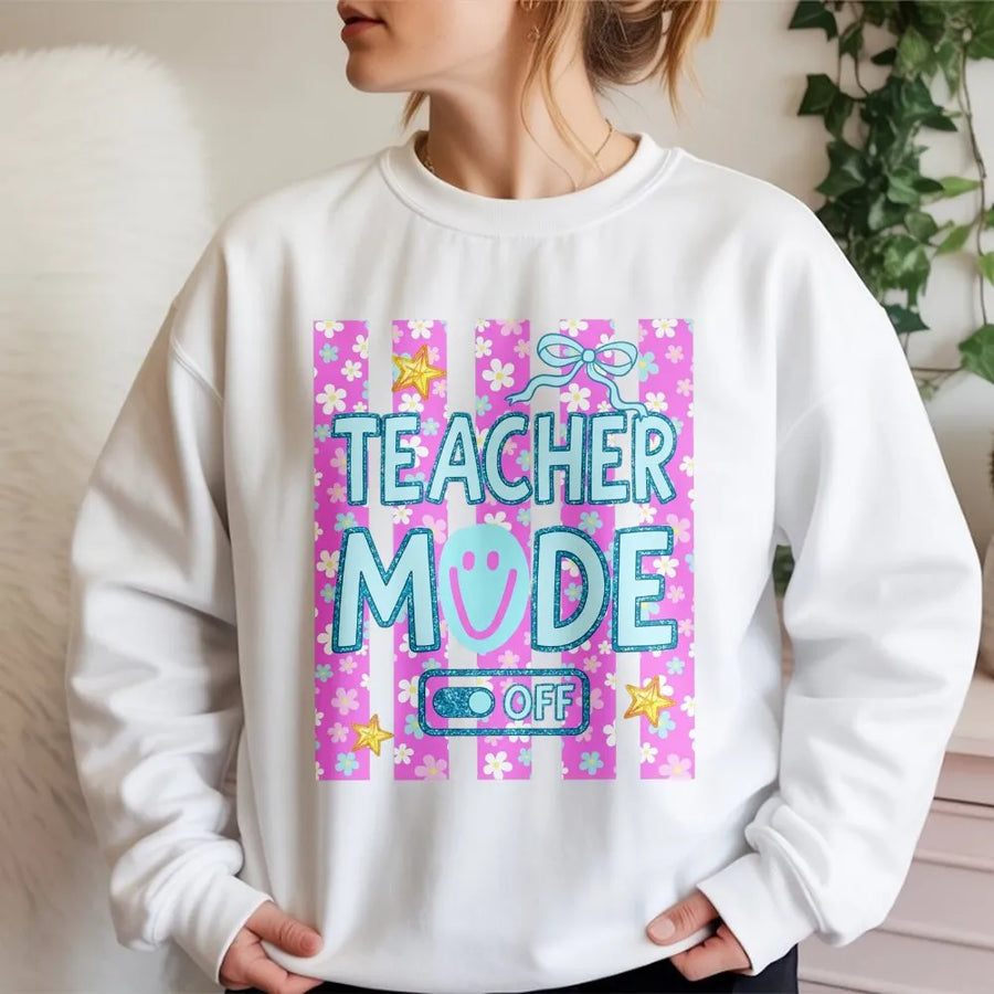 Teacher Mode Off Shirt | Cute Retro Summer Break Design | Soft Cotton Comfort Colors Tee | End of Year Gift for Teachers