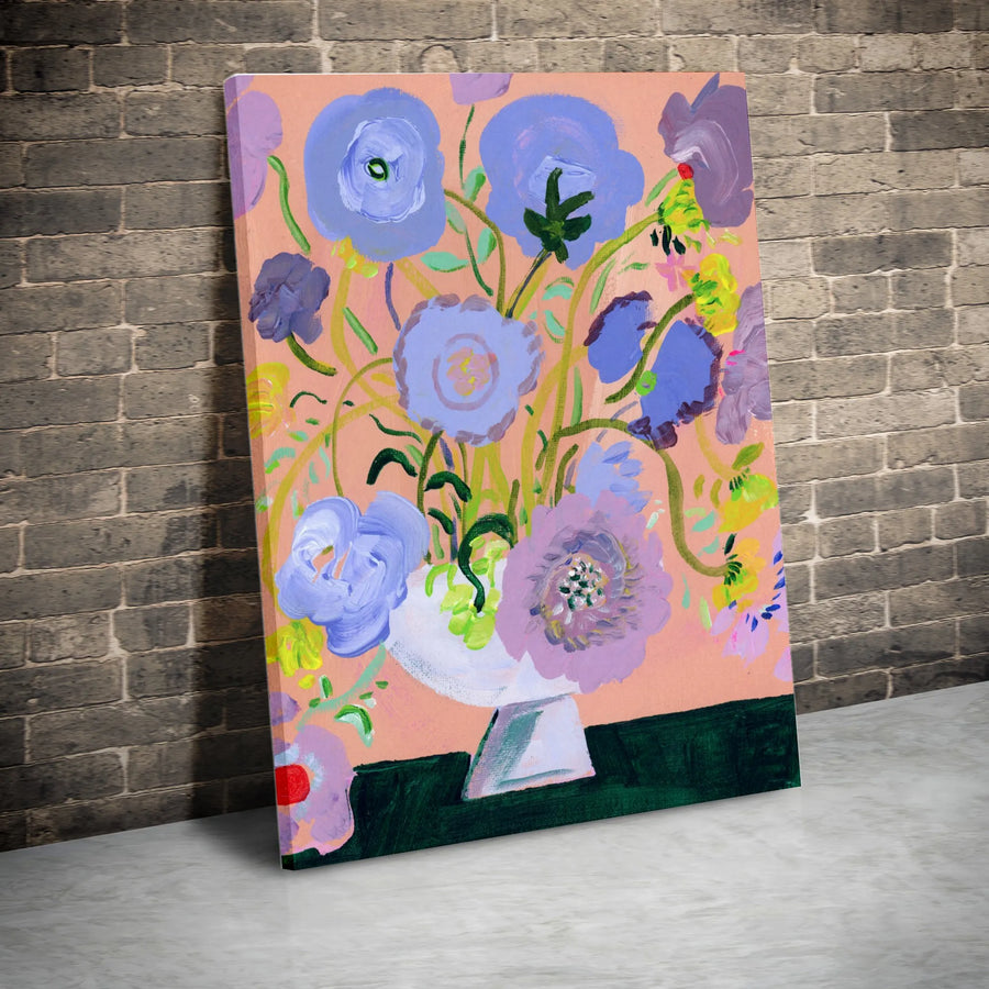 Abstract Lilac Floral Canvas Wall Art | Modern Botanical Still Life Painting | Gallery Wrapped 1.25" Thick Canvas | Premium Living Room Home Decor Gift