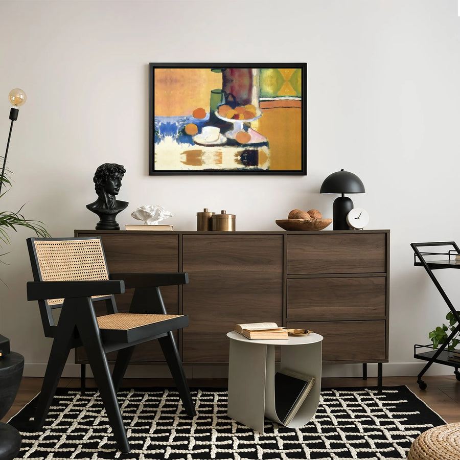 Abstract Still Life Fruit Canvas Print | Mid Century Modern Kitchen Wall Art | Gallery Quality Framed Artwork | Elegant Home Decor Gift
