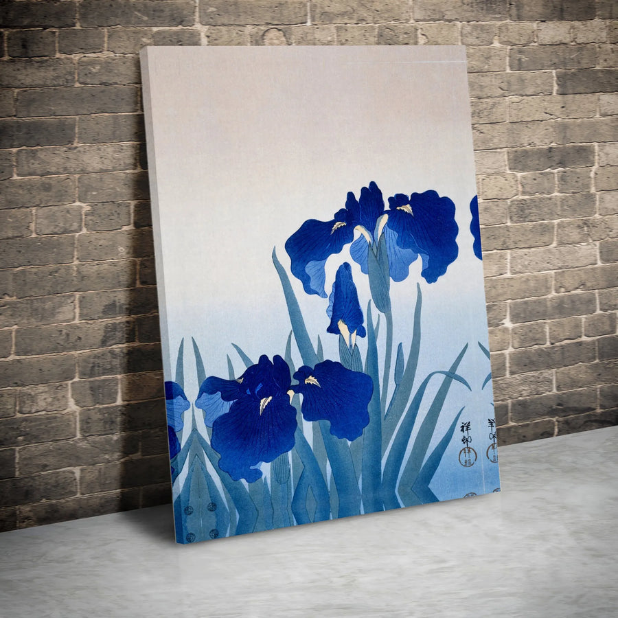 Ohara Koson Irises Japanese Woodblock Art Print | Ukiyo-e Floral Gallery Canvas | 1.25" Thick Premium Decor | Classic Asian Art Gift for Home
