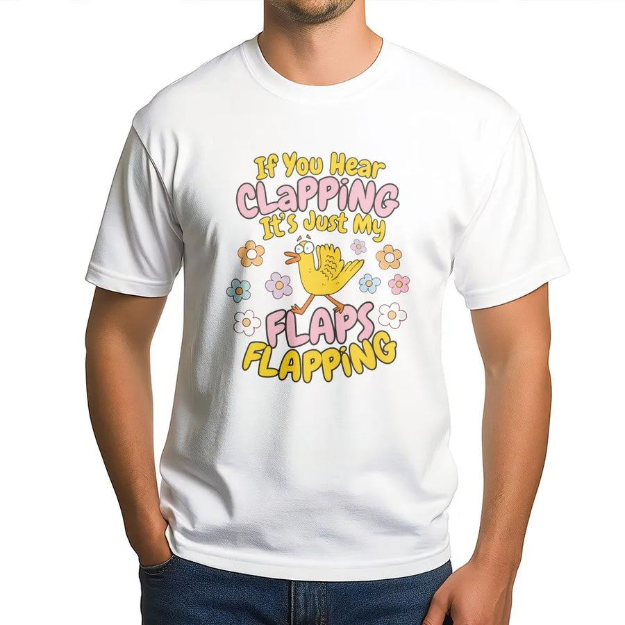 If You Hear Clapping Flaps Flapping T-Shirt | Funny Rude Bird Graphic Sweatshirt | Premium Cotton Blend | Gag Gift for Best Friend, Girls Trip