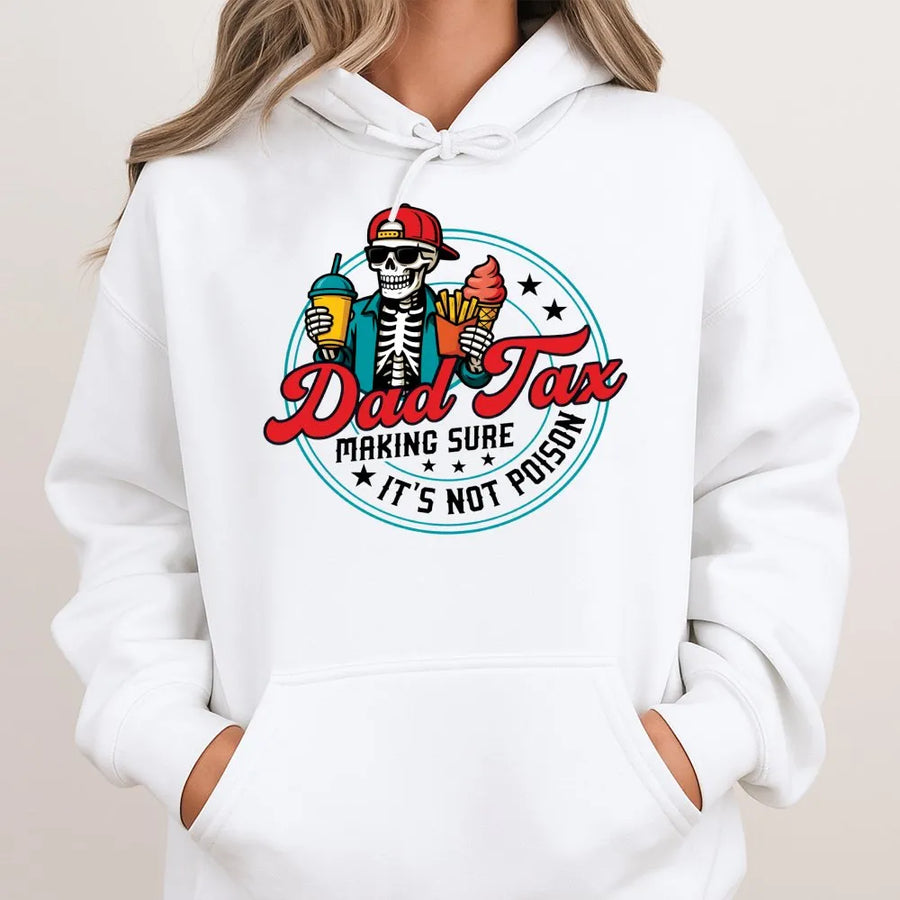Dad Tax Hoodie | Funny Skeleton Food Thief Design | Soft Cotton Blend | Perfect Gift for Dad Husband Father's Day 2026 Birthday