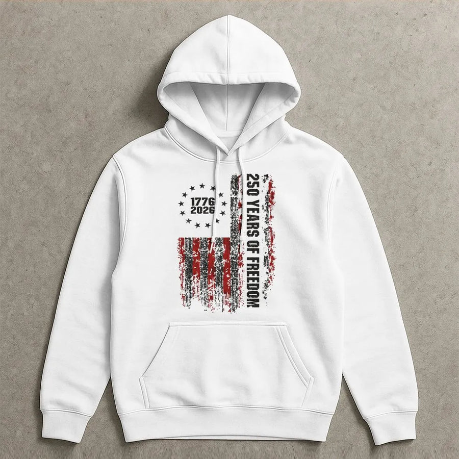 USA 250th Anniversary Hoodie | Vintage 1776-2026 Distressed Flag | Soft Cotton Blend | Patriotic 4th of July Gift For Americans