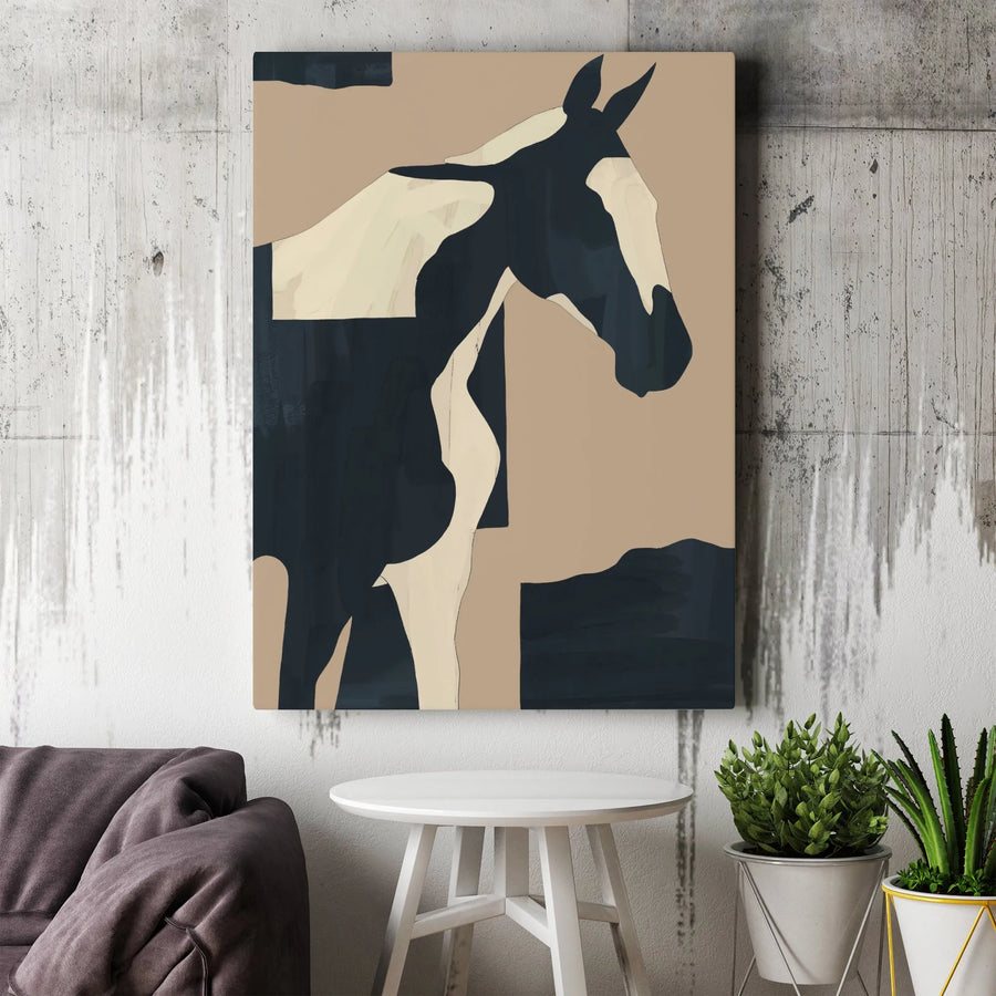 Abstract Horse Canvas Wall Art | Minimalist Equestrian Decor | Premium 1.25" Thick Gallery Canvas | Collector's Gift for Horse Lover