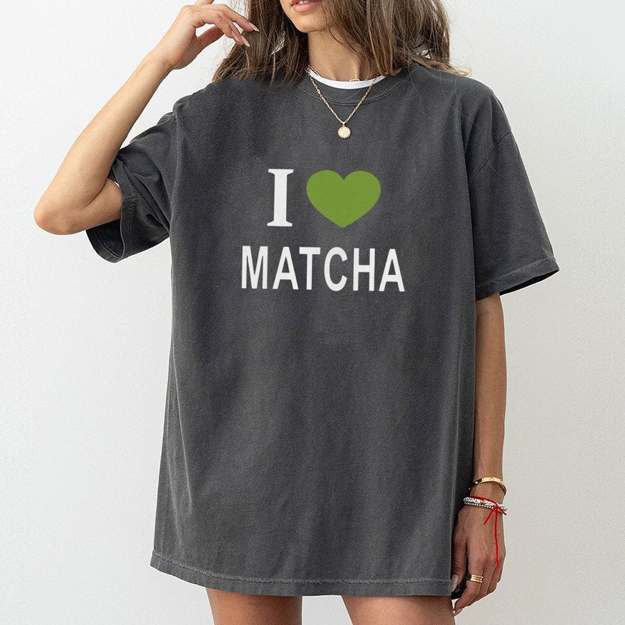 I Love Matcha T-Shirt | Minimalist Green Heart Graphic | Premium Cotton Unisex Tee | Gift for Tea Lover and Barista