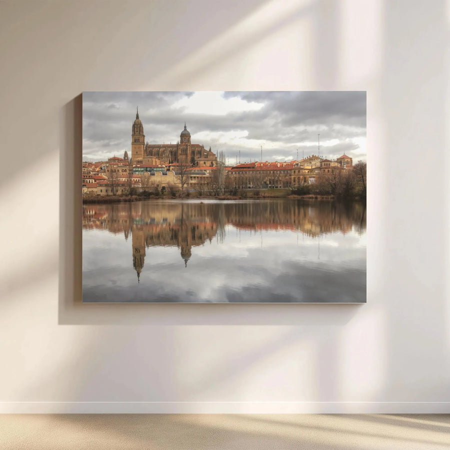 Salamanca Cathedral Canvas Print | Tormes River Cityscape Art | Premium Gallery Wrap Wall Decor | Spanish Travel Architecture Gift