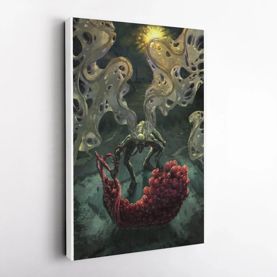 Dark Fantasy Monster Vertical Canvas | Surreal Eldritch Creature Art | Premium Gallery Wrap Canvas | Gothic Home Decor Collector's Gift