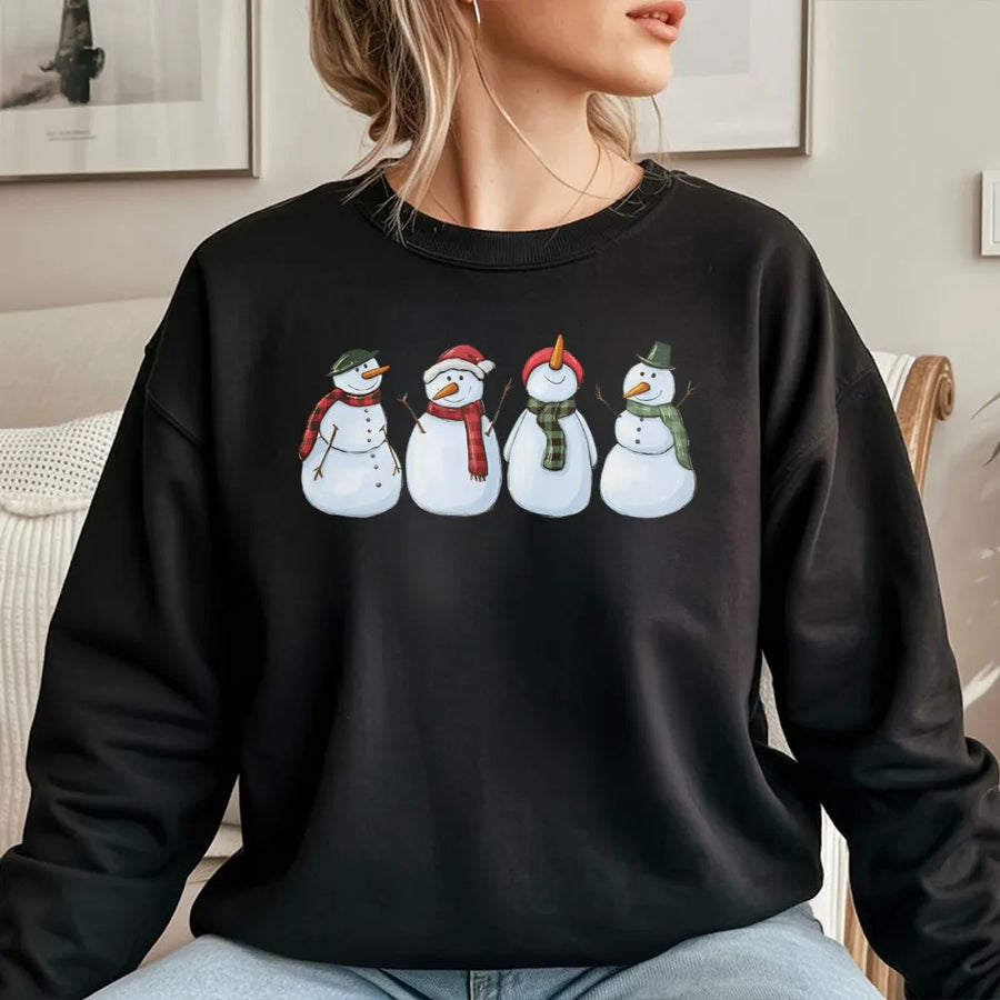 Cute Snowman Sweatshirt | Whimsical Festive Winter Holiday Design | Premium Cotton Blend Comfort | Unisex Christmas Gift for Holiday Lovers