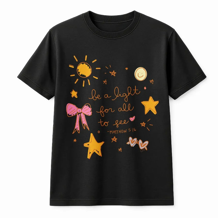 Be A Light For All To See T-Shirt | Christian Bible Verse Graphic Tee | 100% Cotton Premium Quality | Inspirational Gift For Women And Teens