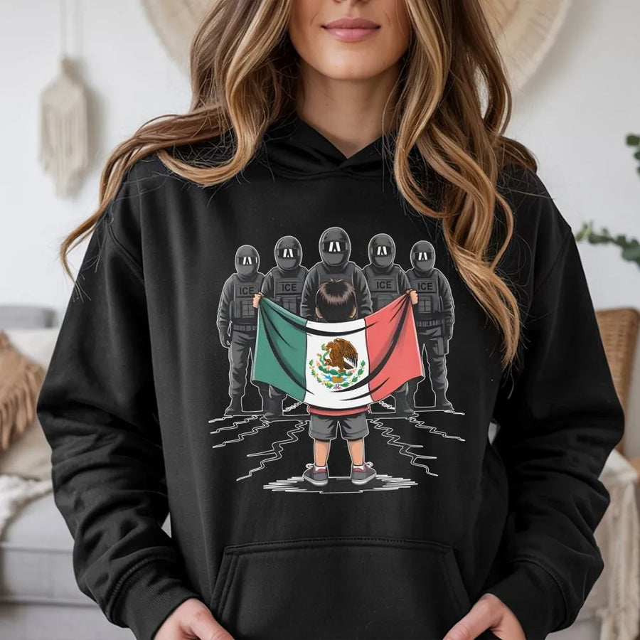 Mexico Flag Protest Hoodie | Social Justice Activist Design | Premium Cotton Blend | Unisex Apparel for Human Rights Supporters