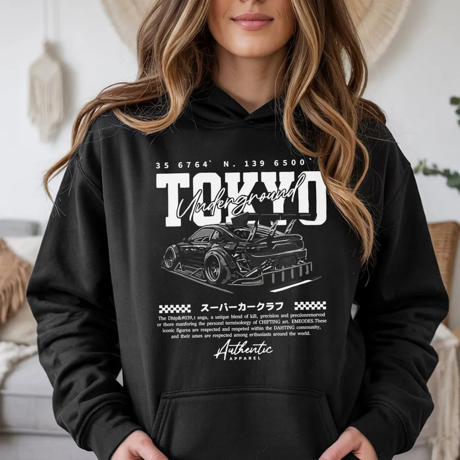 Tokyo Street Racing Hoodie | JDM Drift Car Graphic | Premium Cotton Blend | Gift for Car Enthusiasts & Tuner Fans