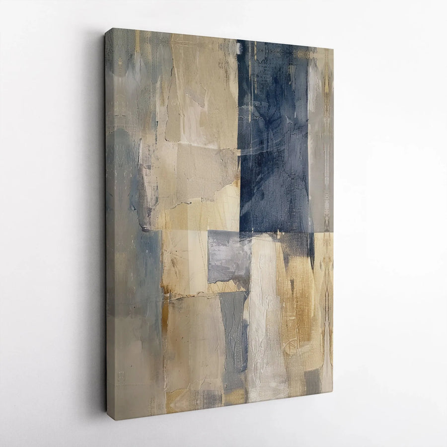 Abstract Canvas Wall Art | Textured Geometric Color Block Print | Premium Fade-Resistant Canvas | Modern Living Room Decor Gift