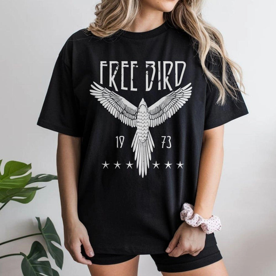 Free Bird Graphic T-Shirt | Retro Eagle Thunderbird Print | Premium Soft Cotton Tee | Vintage Music Festival Gift for Men and Women