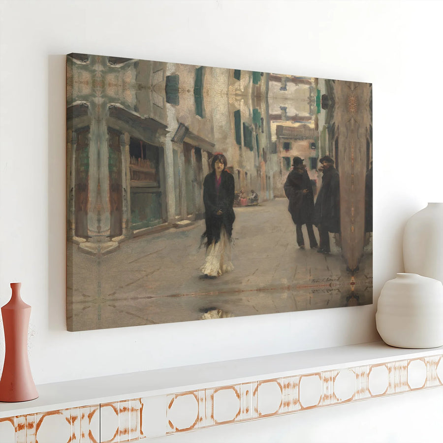 Sargent Street in Venice Canvas Print | Impressionist Painting Reproduction with Mirrored Edges | Premium 1.25" Thick Canvas | Collector Gift for Classic Art Lovers
